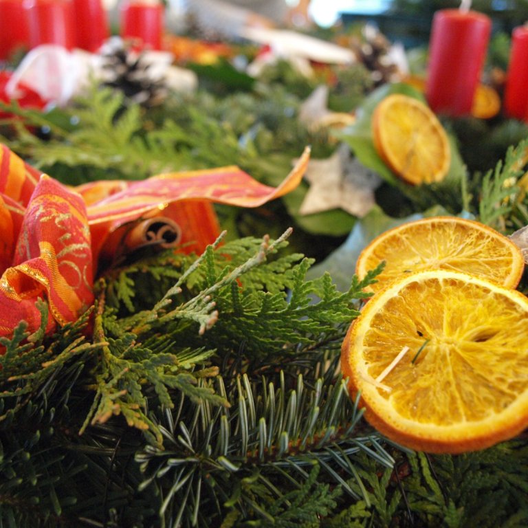 Offenes Adventskranzbinden